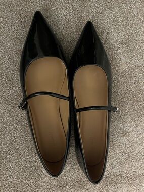 Madewell Black Patent Mary Jane Pointed Flats